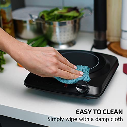 Ovente Electric Single Infrared Burner 7 Inch Ceramic Glass Hot Plate Cooktop, 5 Level Temperature Controls And Easy To Clean Stainless Steel Base, Compact Stove For Home, Dorm, Office, Black Bgi101B #TOP4