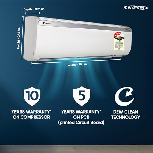 Image of Daikin 1.0 Ton 3 Star, New Star rated, Inverter Split AC (Copper, PM2.5 Filter, MTKL35XV16, White)