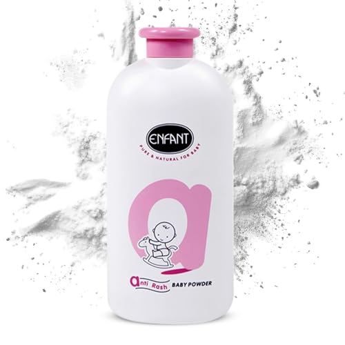 ENFANT Anti Rash Baby Powder - Talcum Powder 200G with Allantoin Soothes & Protects Delicate Skin Prevents Nappy Rash Absorbs Moisture Gentle Fragrance Paraben Free Safe for Newborns
