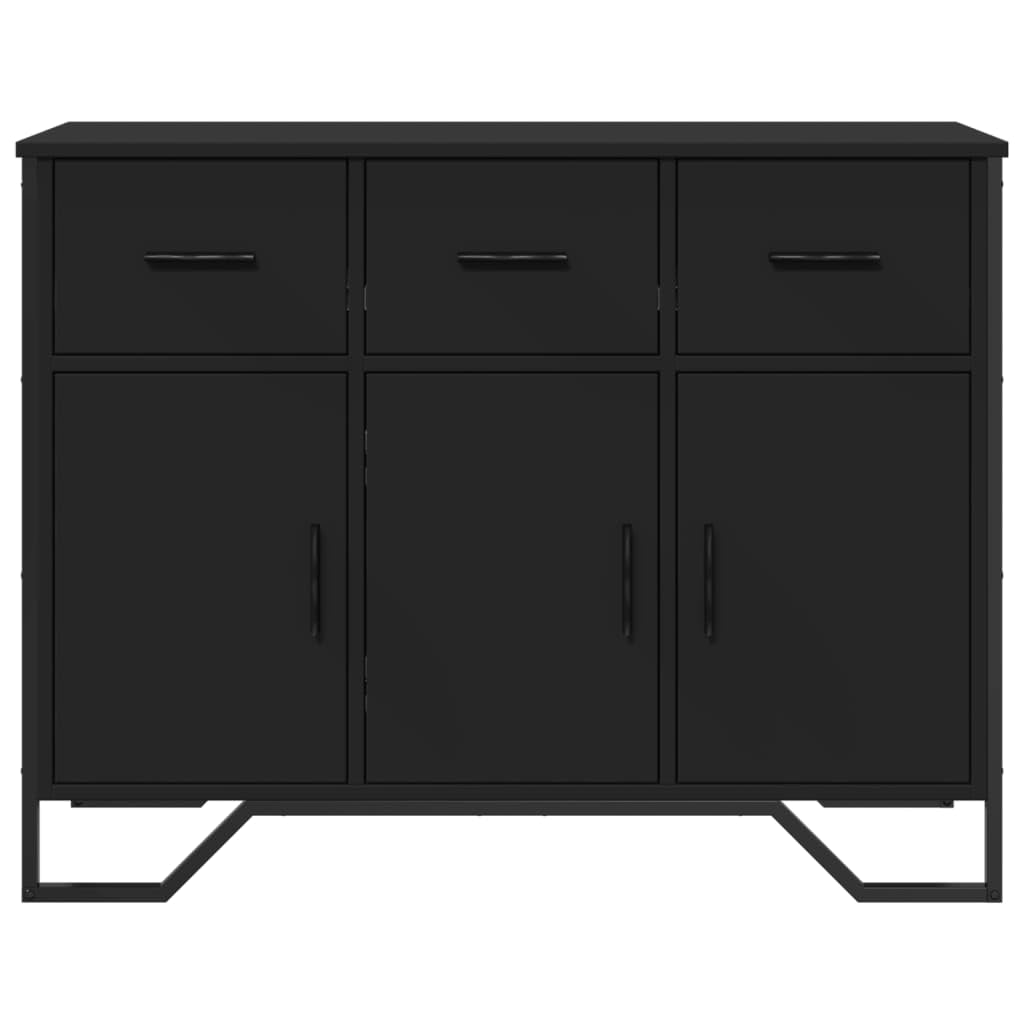 vidaXL Szafka, czarna, 97x32,5x74,5 cm, materiał drewnopochodny