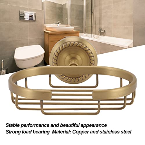Soap Dish Wall Mounted Draining Soap Saver Twisted Pattern Soap Holder Copper Stainless Steel Antique Soap Rack Metal Self Draining Soap Tray for Bathroom Gold - Image 4