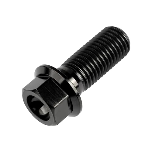 Image of Titanium Bolt M12 30 35 40 45 50 55 60 65 70 75 80 85 90mm Hex Small Flange Head for Motorcycle Car Modification Pack of 4 (M12x30mm Pitch 1.25, Black)