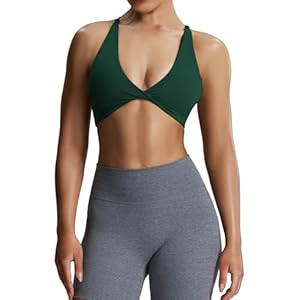 Aoxjox Women’s Workout Sports Bras Fitness Backless Padded Sienna Low Impact Bra Yoga Crop Tank Top