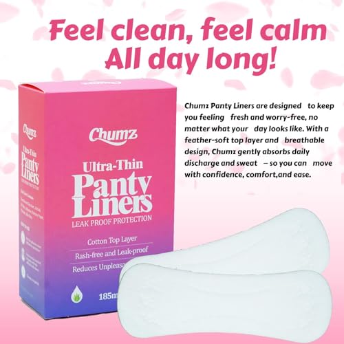 Image of Chumz Aloe Vera Panty Liners & Intimate Wash Combo | 60 Count | 185mm Long & Intimate Wash for Women, 100ml | Daily Hygiene Wash with Lactic Acid & Chamomile
