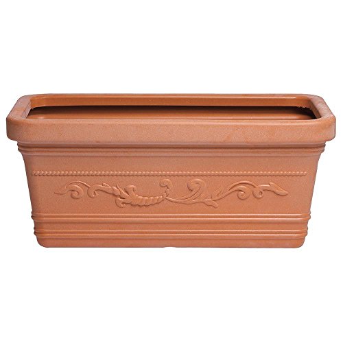 SATURNIA Macetero Resina Rectangular Terracota 80x40 cm