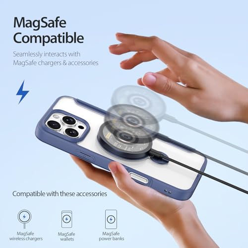 Coque support magnétique MagSafe pour iPhone 16 Pro Max dos transparent slim