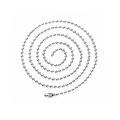 jieerrui Chaîne à Billes de 53 cm Chaîne de Perles à Billes en Acier Inoxydable avec Fermoir à connecteur Assorti pour la Fabrication de Bijoux artisanaux (3 mm, Argent) Cover