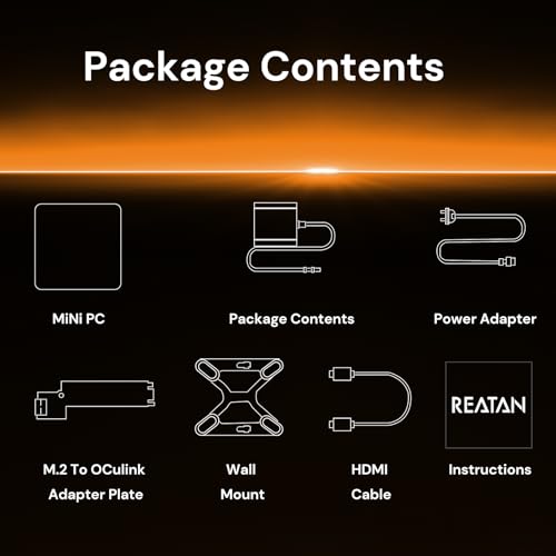 Image of Reatan AI Oculink Mini Barebone PC AMD Ryzen 7 255 (8C /16T Upgraded 8745HS) Radeon 780M NO SSD & NO RAM & NO OS 8K Quad-Screen Display Desktop Gaming Mini Computers WiFi 7 BT:5.4 Built-in Speaker