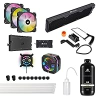 Corsair Hydro X Series iCUE XH303i RGB PRO Individuelles Kühlungs-Kit (Hardline-CPU-Kühlkreislauf, CPU-Wasserkühler, Kompakte Pumpen-Ausgleichsbehälter-Kombination, Radiator, 3 RGB-Lüfter) Schwarz