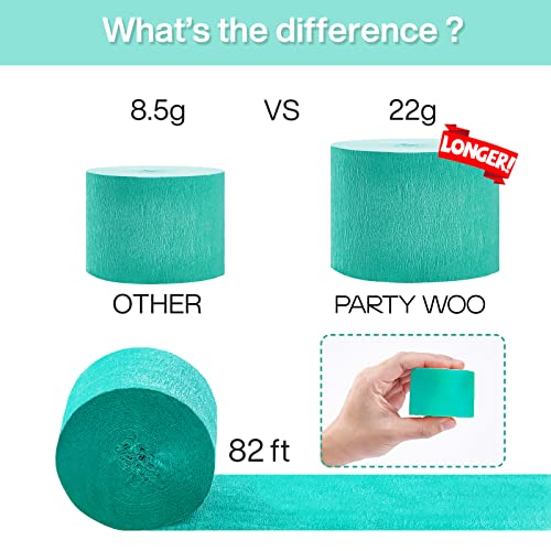 image for PartyWoo Crepe Paper Streamers 6 Rolls 492ft, Pack of Blue, Pastel Blu