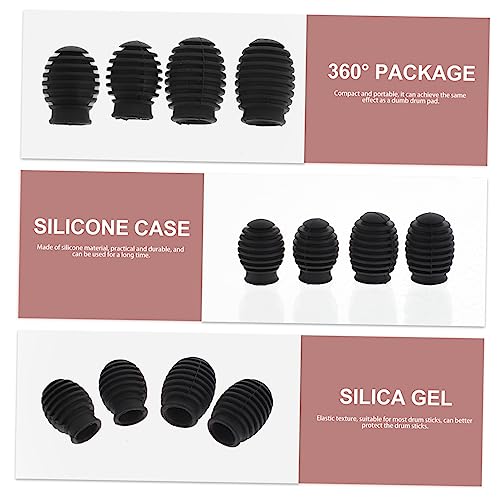 Abaodam 4 Peças Protetor De Baqueta Suprimentos De Tambor Capas De Baqueta Mudo Protetores De Baquet