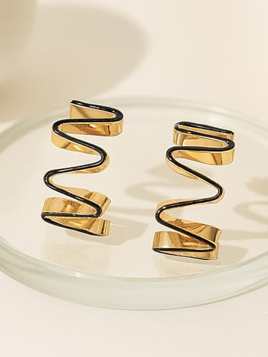 Image of Bohey by KARATCART Gold-Toned Classic Half Hoop Earrings for Women
