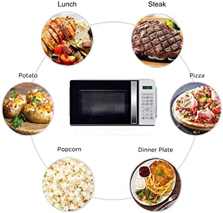 SMETA Digital Microwave Ovens, Countertop Microwave, Solo Microwaves 700W 20 Liter Small Microwave Oven with 9 Power Level,Procedural Memory,6 Automatic Cooking Menus Digital Display,White