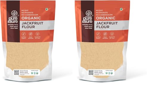 Image of Pure & Sure Green /Raw Jackfruit Flour (Atta) 500G | 100% Naturally Processed Kathal Atta | Gluten Free | No Preservatives & No Trans Fats | Helps Control Blood Sugar levels (Pack of 2)