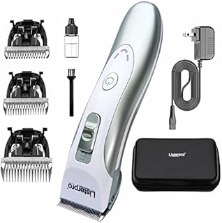 listerpro Dog Clippers Professional Heavy Duty Dog Grooming Clipper Low Noise High Power Rechargeable Cordless Pet Grooming Tools for Small & Large Dogs Cats Pets (with Blade 1mm 3mm 6mm 9mm)