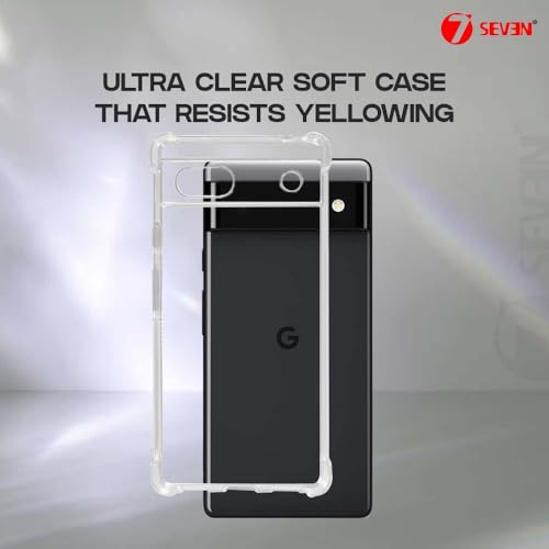 Image of 7SEVEN Back Cover for Google Pixel 6A Transparent Mobile Back Case Shock Proof Design Camera Edges Protection Crystal Clear Phone Case Silicon Soft TPU and Flexible Bumper Phone Cover