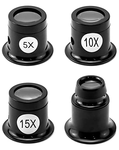 QWORK® 10X 15X 20X 25X Lupa de Relojero para Reparación de Reloj y Joyas