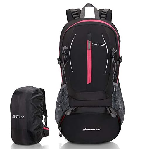 VENTCY Mochila Senderismo Mochilas Trekking Hombre Mujer 35L Trekking Acampada Excursion Viaje Impermeable Mochila Unisex Escolares Portatil 14 Pulgadas 35L Negro