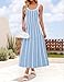 ZESICA Womens 2025 Summer Sleeveless Striped Midi Dresses Casual A Line Swing Knit Long Dress Beach Vacation Clothes,Blue,Small