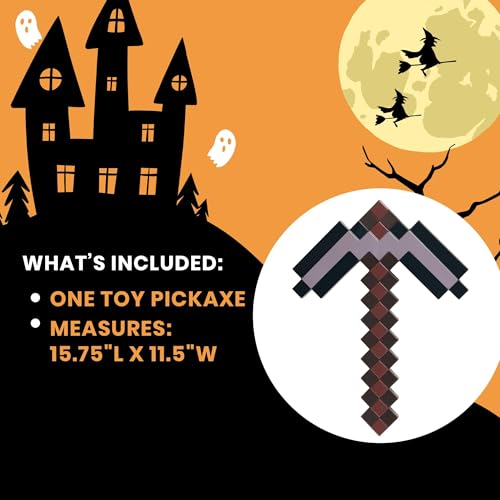Image of Minecraft Netherite Pickaxe Costume Accessory, Official Plastic Dress Up Prop, One Size