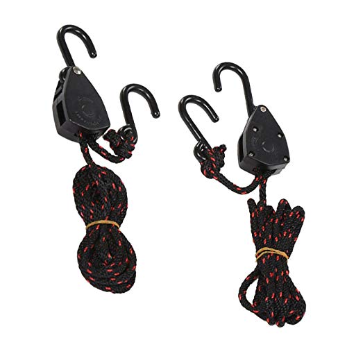 Acronde 4PCS 1/8" 8Ft Adjustable Heavy Duty Rope Hanger Ratchet Kayak and Canoe Bow and Stern Tie Downs Straps (8Ft) - Thumbnail 7