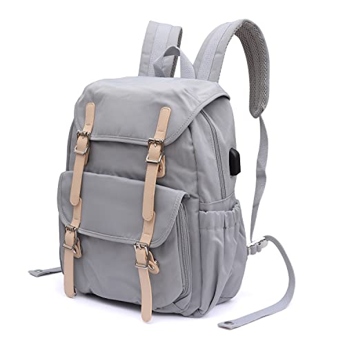 himawari Backpack/Travel Backpack for Women 14.9" College Vintage Waterproof Bag ， Work Backpack for 14inch Laptop（2706-Gray）2