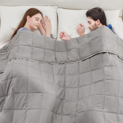 anfie Weighted Blanket King/Queen Size for Adults (80'x87' 20lbs Grey),Cooling Heavy Blanket for Sleeping Perfect for 190-210 lbs, Breathable Blanket for Adults & Couple All Season, Machine Washable