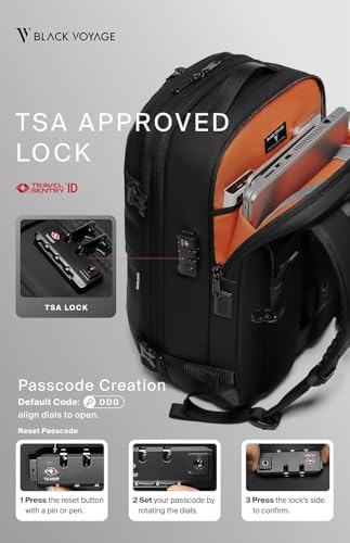 Image of BlackVoyage Vortex Vacuum Seal Travel Backpack 60L Expandable Air Compression System Water Resistant TSA Lock, Aero (Black), 60L (Air Pump Included), Aero