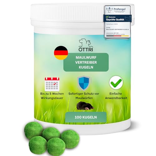 Maulwurf Vertreiber Kugeln 100 STK | EFFEKTIVE Schädlingsabwehr durch natürliche Wirkungsstoffe | OHNE GIFT | Mit Sofort- und Langzeitwirkung für Ihren Garten