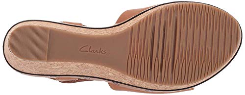 Clarks Clarks womens Annadel Clover Wedge Sandal, Tan Leather, 8.5 US