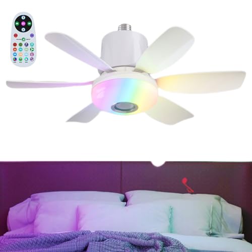 Ventilateur de plafond LED : équipement contrôlé à distance, lames réversibles, fonctionnement ultra calme du porche de patio couvert, réglage du support...