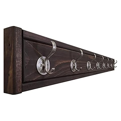Woodhaven, Wood Hook Rack, Rustic Hook Rack, Farmhouse Hook Rack, Wooden Coat Rack, Coat Rack Wall Mount- 4 Sizes and 20 Colors - Jacobean Cover