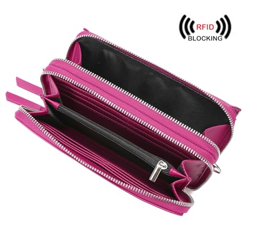 Image of Lanyani RFID Crossbody Wallet Wristlet Purse with Phone Pocket For Women Vegan Leather