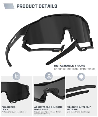 Image of Sport Polarized Sunglasses for Men and Women, Stylish and Lightweight Cycling Sunglasses with UV400 Protection