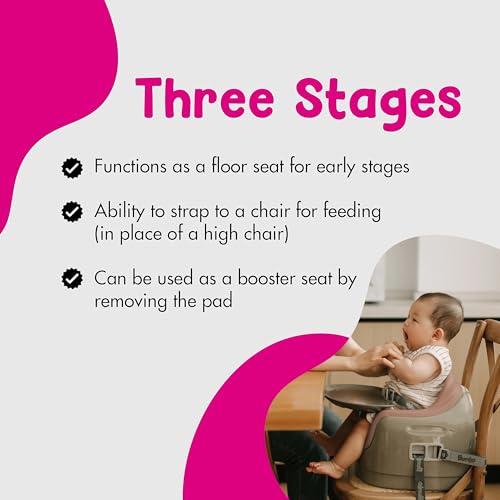 Image of Bumbo 2 Pack 3-in-1 Multi-Seat for 6 to 36 Months, Travel Baby Feeding & Play Floor Seat, All-in-One Portable Booster with Tray & Toddler High Chair, Breige /Sonoran Rose (2 Pack)
