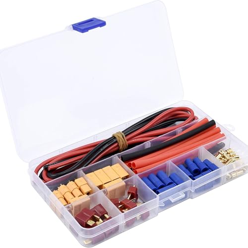 1Set T Spina A EC3 XT60 Connettori Adattatore Maschio Femmina Filo silicone Termorestringenti Progettazione