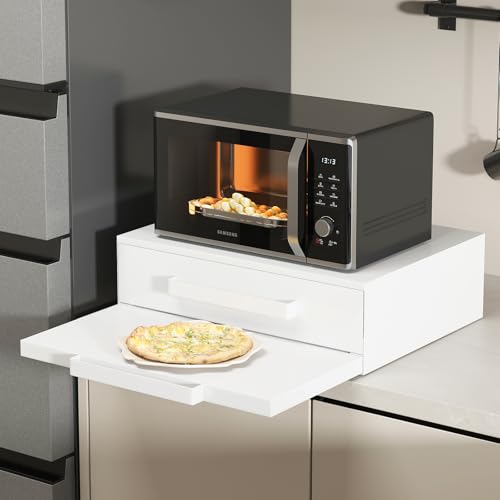 2-Tier Pull-Out Cabinet Organizer with Drawer & Countertop, Adjustable Kitchen