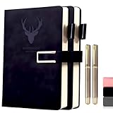 LAWAN 2 Piezas de Cuadernos A5 con Tapa Dura en Cuero Vegano,360 PáGinas,​cuaderno pautado​,Adecuado Para Oficina,...