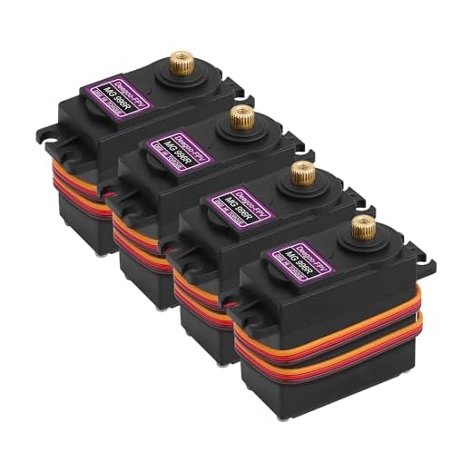 [4-Pack] MG996R 55g Metal Gear Torque Digital Servo Motor for Futaba JR RC Helicopter Car Boat Robot