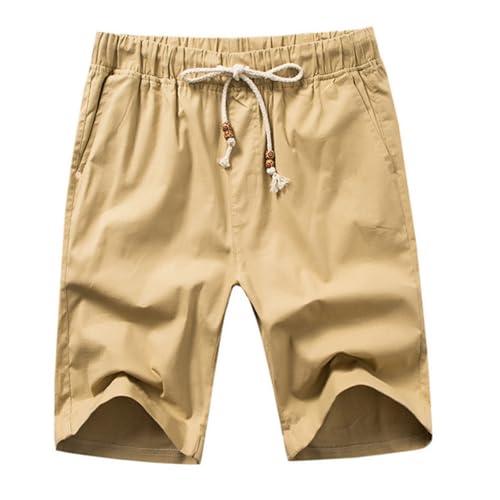 Short en lin et coton femme avec cordon de serrage élastique confortable