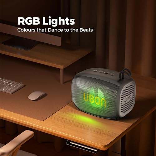 Image of UBON Yodha SP-42, 10 watt Portable Bluetooth Speaker, 10 Hours Long Playtime, RGB Lights, Multiple Connectivity Wireless Party Speaker (Black)