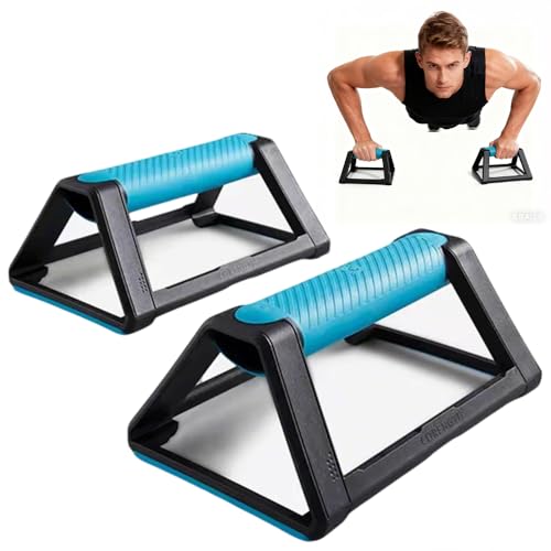 2 x Liegestützgriffe mit Silikongriff Rutschfester Basis, Tragfähigkeit 110kg, Liegestützbrett, Tragbar Stapelbar, Parallettes Calisthenics Equipment, Handstand Griffe, Push Up Bars für Liegestütze