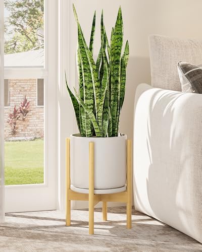 Bamworld Support réglable pour plantes d'intérieur support en bambou pour plantes de 20 à 30 cm, petit support d'angle pour plantes d'intérieur, support au sol...