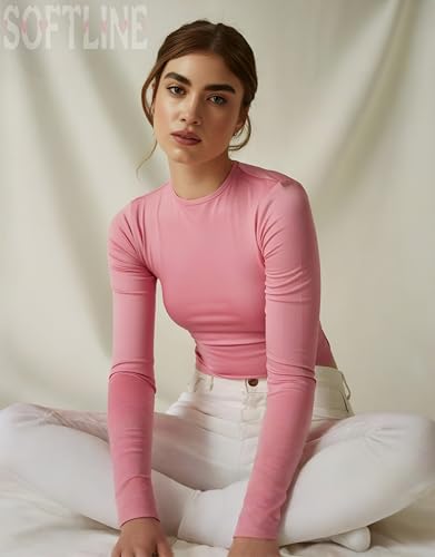 Image of SIGHTBOMB Close Rim Ultra Soft Microfiber Round Neck Long Sleeve Cuddle TEE for Women