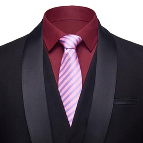 JEsilunmaMY Mens 3 Piece Slim Fit Suit Set Shawl Lapel Solid Casual Tuxedo Suits Business Wedding Party Jacket Vest & Pant2