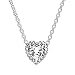 Pandora Jewelry Elevated Heart Cubic Zirconia Necklace in Sterling Silver, 17.7