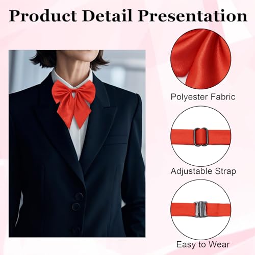 Pre-tied Bow Tie for Women, Floppy Womens Bowtie Female Adjustable Ladies Bowties for Graduation Dress School Uniform4