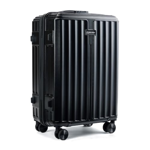 Image of MOVE-MEANT ROAMIFY Small Cabin & Medium Check-in Suitcase | 55 Cm & 66 Cm | 8 Wheels Number Lock Polycarbonate Black Trolley Bag | 360 Degree Wheeling System | Luggage for Travel - Pack of 2