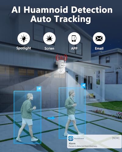 Image of (2026 New) 2K Wireless Security Camera System with 10 inch Monitor, Dual Lens PT Cameras, 64GB TF Card, 130 Wide Angle, Long Range WiFi +76%, PIR Detection, 2-Way Audio, No Monthly Fee
