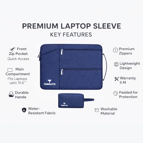 Image of Tabelito Hybrid 15.6 inch Laptop Bag Sleeve Cover with Box for 15.6 inch HP /Dell /Accer /Apple /Asus /Lenovo /Ultrabook /Razer Etc.-Blue 15.6 INCH